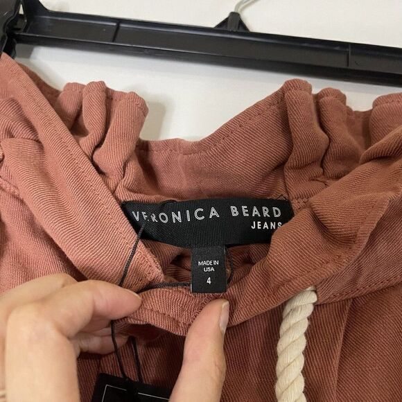 NEW! Veronica Beard Karter Paperbag Linen Blend Casual Crop Pants US 4 - Picture 4 of 7